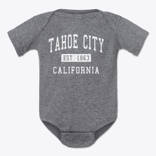Tahoe City California Classic Established Baby Onesie