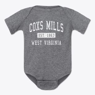 Coxs Mills West Virginia Classic Established Baby Onesie