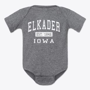 Elkader Iowa Classic Established Baby Onesie
