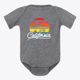 Calwa California Palm Tree Sunset Baby Onesie