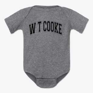 W T Cooke Elementary School Varsity Arch Baby Onesie