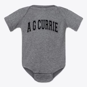A G Currie Middle School Varsity Arch Baby Onesie