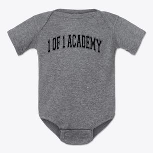 1 Of 1 Academy Red Varsity Arch Baby Onesie