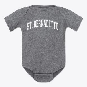 St. Bernadette Catholic Church Varsity Arch Baby Onesie