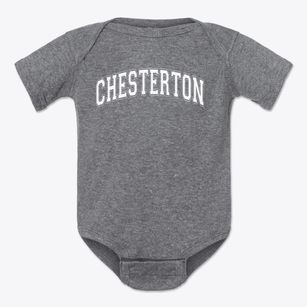 Chesterton Montessori School Varsity Arch Baby Onesie