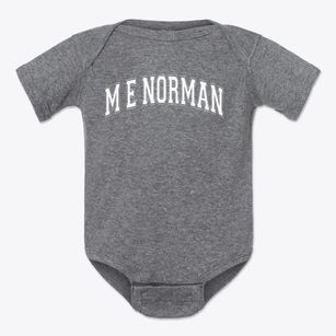 M E Norman Elementary School Varsity Arch Baby Onesie
