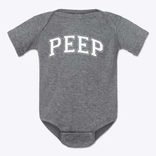 Peep Center Varsity Arch Baby Onesie