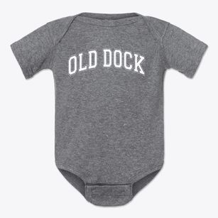 Old Dock Elementary School Varsity Arch Baby Onesie