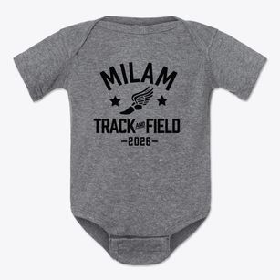 Milam K-8 Center Track and Field Baby Onesie