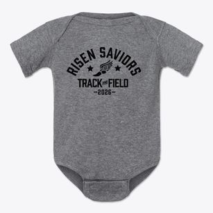 Risen Saviors Academy Track and Field Baby Onesie