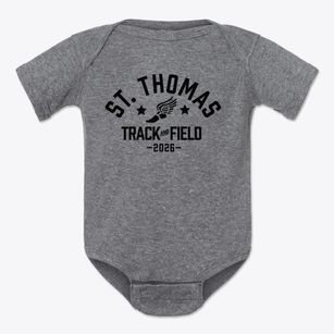 Saint Thomas The Apostle School Track and Field Baby Onesie