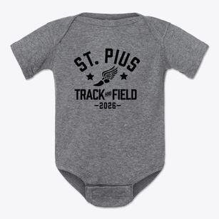 Saint Pius Elementary School Track and Field Baby Onesie