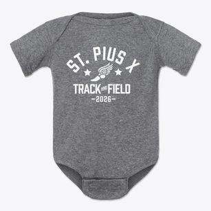 Saint Pius X School Track and Field Baby Onesie