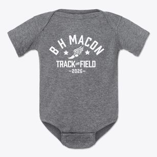 B H Macon Elementary School Track and Field Baby Onesie