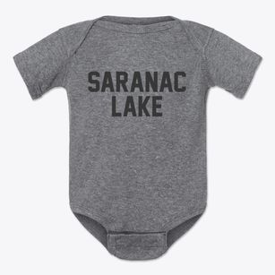 Saranac Lake New York Classic Block Baby Onesie