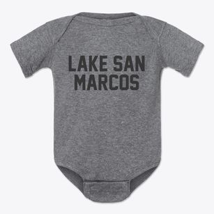 Lake San Marcos California Classic Block Baby Onesie