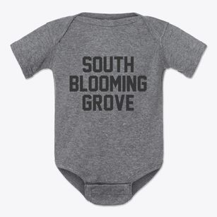South Blooming Grove New York Classic Block Baby Onesie