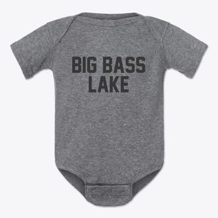 Big Bass Lake Pennsylvania Classic Block Baby Onesie