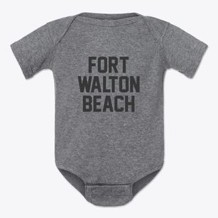 Fort Walton Beach Florida Classic Block Baby Onesie