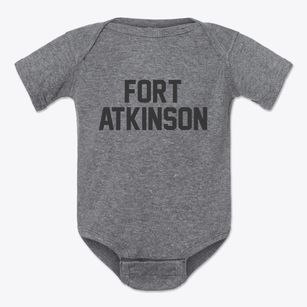 Fort Atkinson Wisconsin Classic Block Baby Onesie