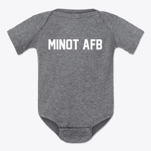 Minot Afb North Dakota Classic Block Baby Onesie
