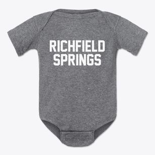 Richfield Springs New York Classic Block Baby Onesie