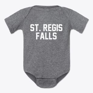 St. Regis Falls New York Classic Block Baby Onesie