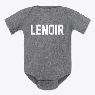 Lenoir North Carolina Classic Block Baby Onesie