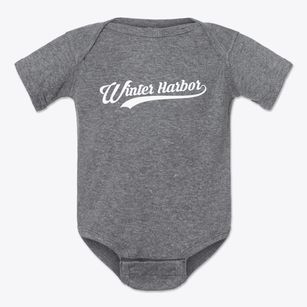 Winter Harbor Maine Vintage Team Baby Onesie