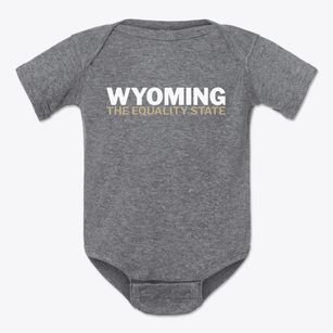  Wyoming White and Gold Baby Onesie