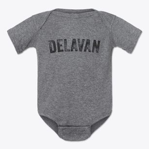 Delavan Illinois Timeless Retro Baby Onesie