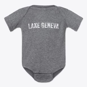 Lake Geneva Wisconsin Timeless Retro Baby Onesie