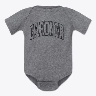 Gardner Massachusetts Trendy Block Baby Onesie