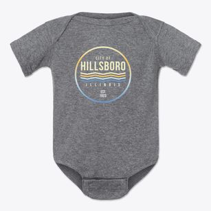 Hillsboro Illinois Color Fade Baby Onesie