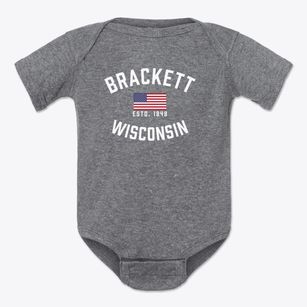 Brackett Wisconsin Patriot Baby Onesie