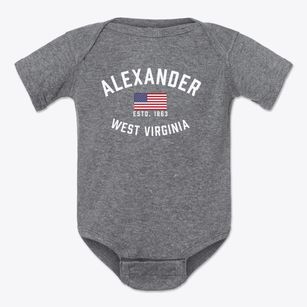 Alexander West Virginia Patriot Baby Onesie