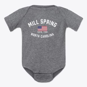 Mill Spring North Carolina Patriot Baby Onesie
