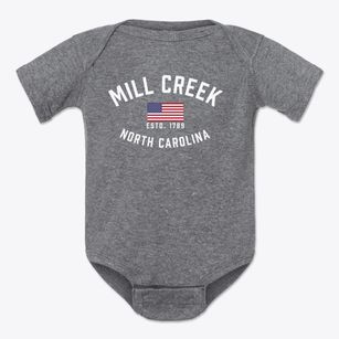 Mill Creek North Carolina Patriot Baby Onesie