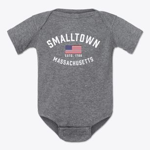 Smalltown Massachusetts Patriot Baby Onesie