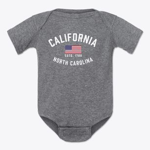 California North Carolina Patriot Baby Onesie