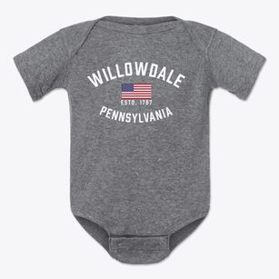 Willowdale Pennsylvania Patriot Baby Onesie