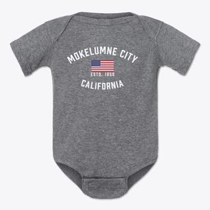 Mokelumne City California Patriot Baby Onesie