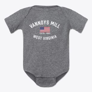 Vannoys Mill West Virginia Patriot Baby Onesie