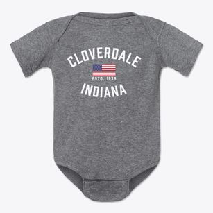 Cloverdale Indiana Patriot Baby Onesie