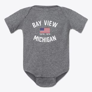 Bay View Michigan Patriot Baby Onesie
