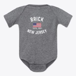 Brick New Jersey Patriot Baby Onesie