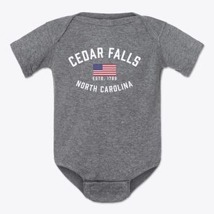 Cedar Falls North Carolina Patriot Baby Onesie