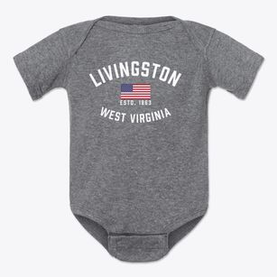 Livingston West Virginia Patriot Baby Onesie