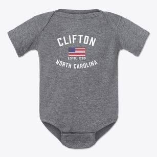 Clifton North Carolina Patriot Baby Onesie