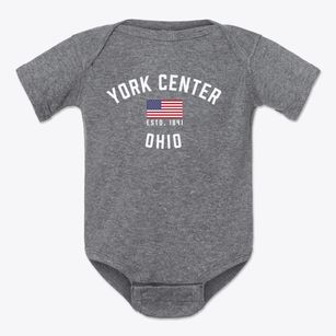 York Center Ohio Patriot Baby Onesie